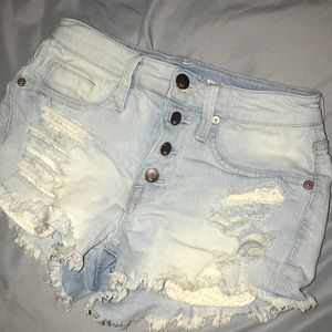 High rise jean shorts
